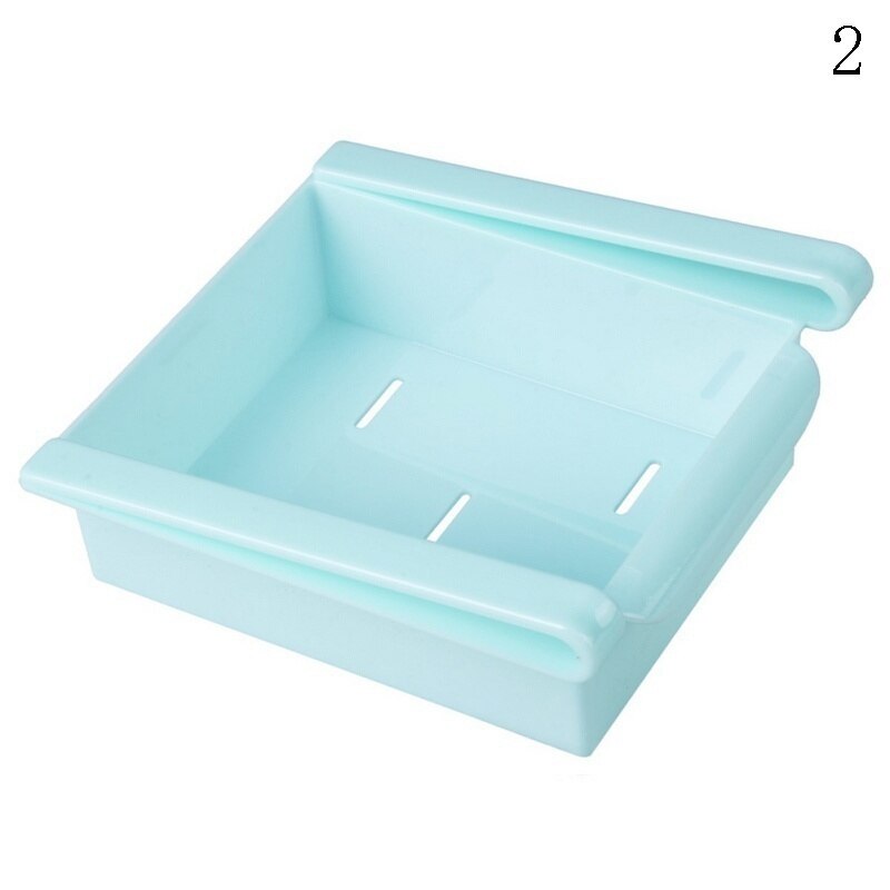 Pull-out Kitchen Refrigerator Freezer Space Saver Storage Rack Storage Rack Shelf Storage Container: Blue