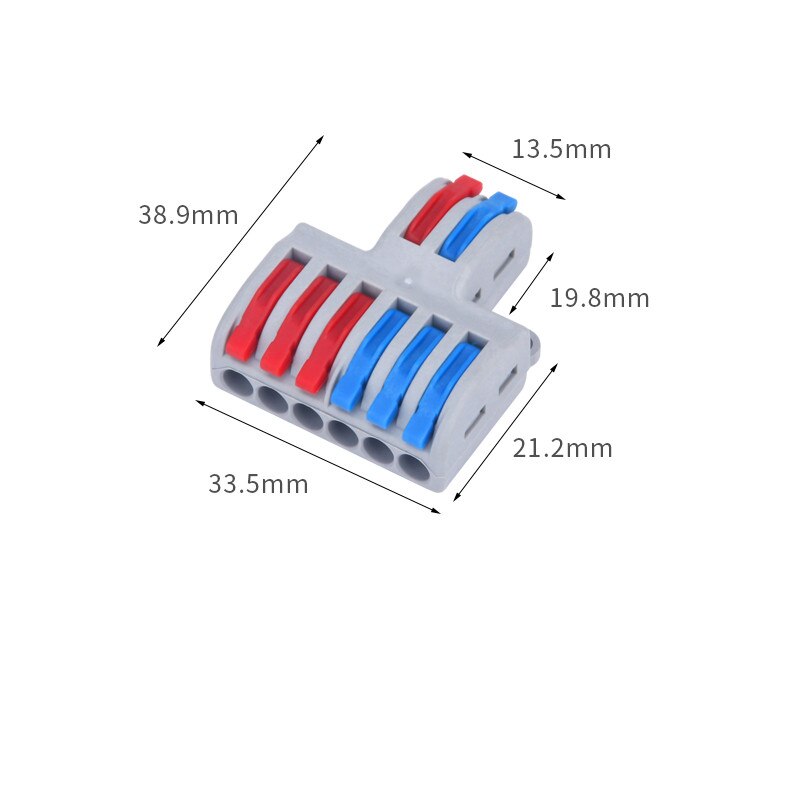 Two In and Six Out Quick-connection Terminal Wire Splitter Box Flame-retardant Plastic Junction Box Electrical Accessories