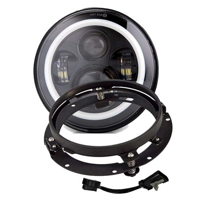 Motorrad 7 zoll Moto LED Scheinwerfer mit 4-1/2 "4,5 zoll LED Hilfs Nebel Vorbei Licht Lampe für harley touren Electra gleiten: Schwarz A