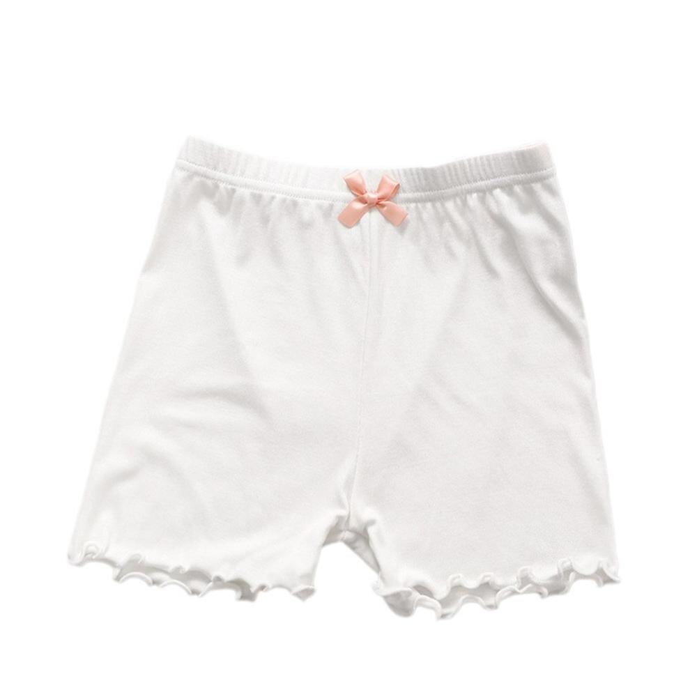 Pantalones de seguridad para niñas, mallas de Modal antisalida para niños, pantalones cortos grandes de seguridad para niños: white / 130CM