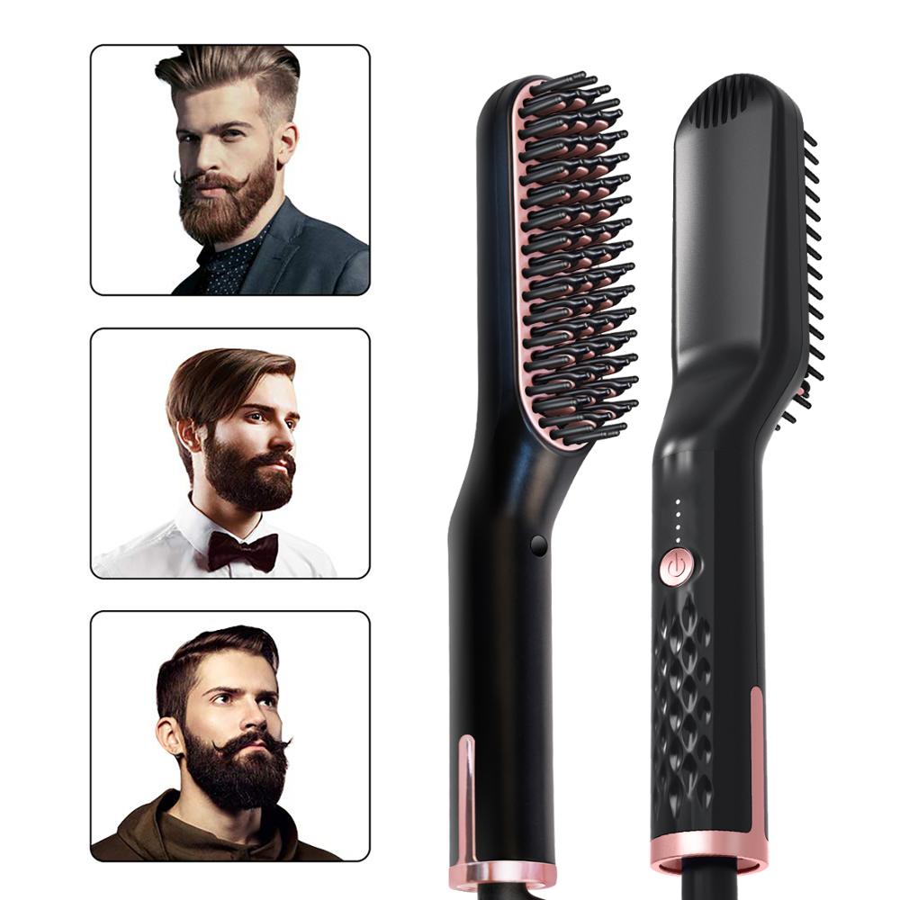 Upgrade Beard Straightener Multifunctional Hair Straightening Heated Comb Quick Hair Styler Anti-scald Straightening Irons