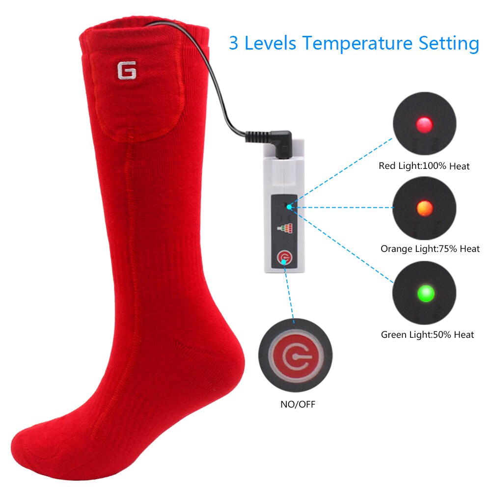 Woman and Man Winter Warm Heated Socks Activity of Rechargeable battery Electric 3.7-Volt Heated Health Electric Colorful Socks