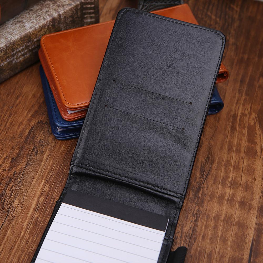 Multifunktionel lommeplanner  a7 notesbog lille notesblok note bog læderbetræk forretning dagbog memoer kontor skole papirvarer sup