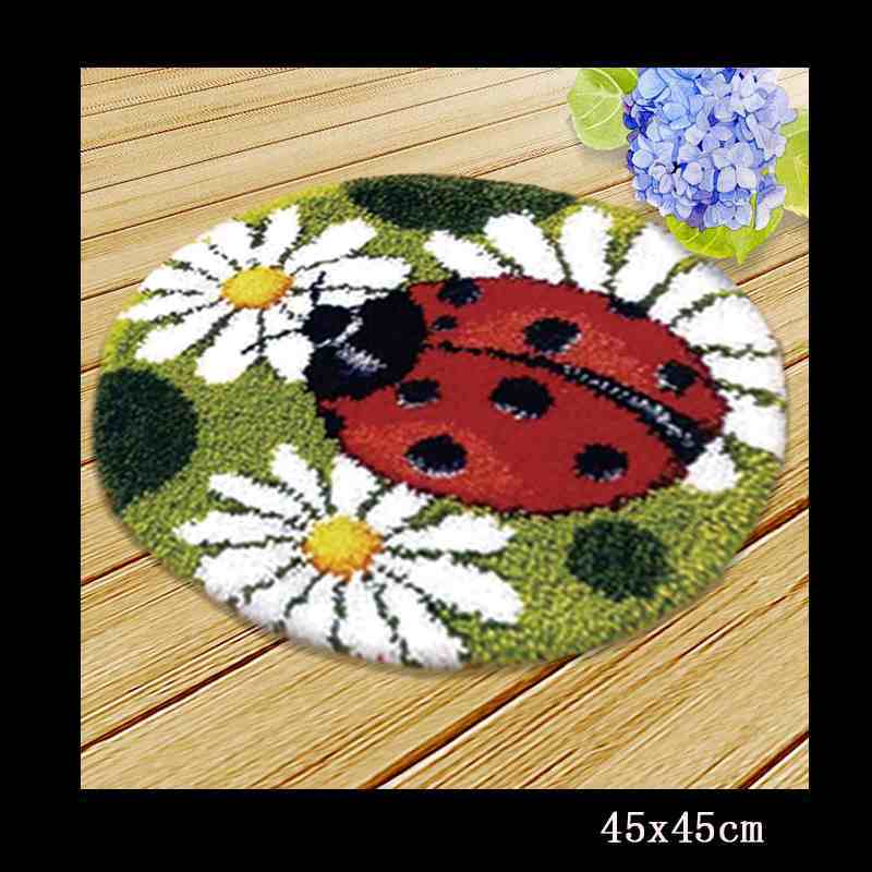 DIY juego de aguja de lengüeta cojín de alfombra tapiz bordado hágalo usted mismo pestillo gancho Smyrna botón cojín animales equipo de colchoneta de costura: Dark Grey