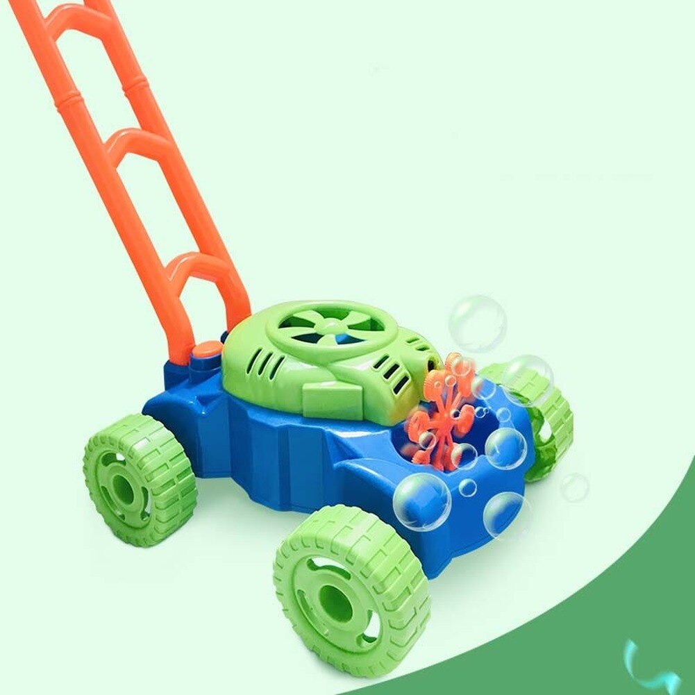 Children's Hand Push Bubble Car Bubble Lawn Mower Outdoor Toy Walker Push Toys for Kids Summer Toy for Children