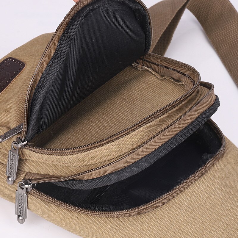 Canvas Borst Tas Voor Mannen Crossbody Borst Pack Voor Reizen Schoudertas Casual Dagrugzak Canvas Tas Voor Telefoon Portefeuilles Sleutels