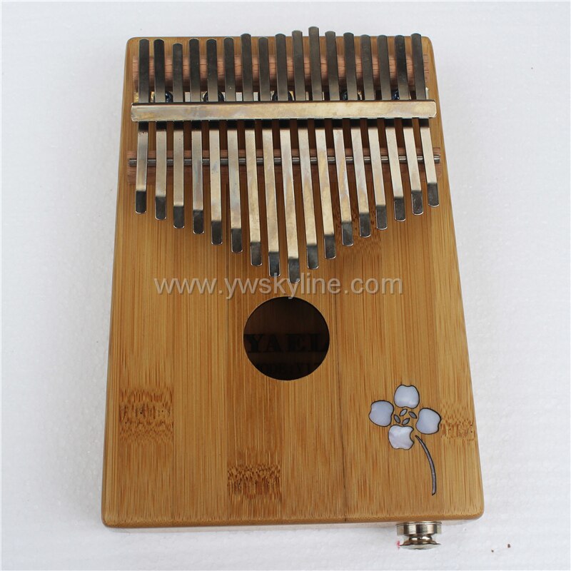 17 tangenter kalimba, solid bambo krop tommelfinger klaver musikinstrument kalimba tilbehør med pickup