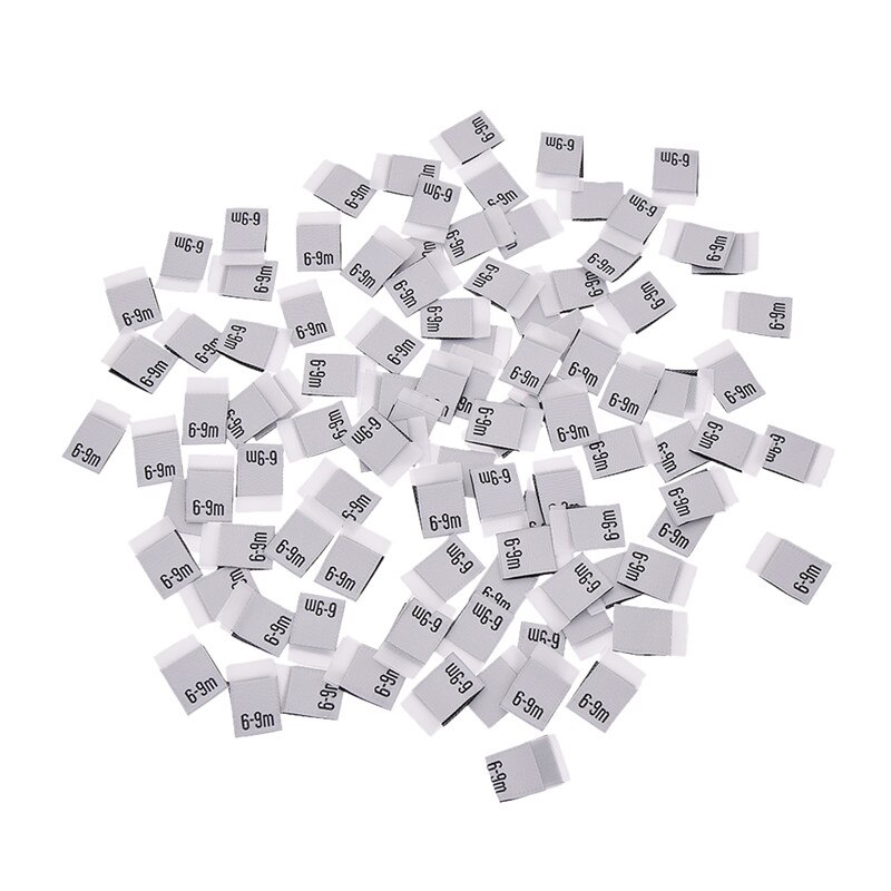 100 piezas ropa de bebé tamaño etiqueta letra impreso ropa etiquetas DIY costura Ropa Accesorios