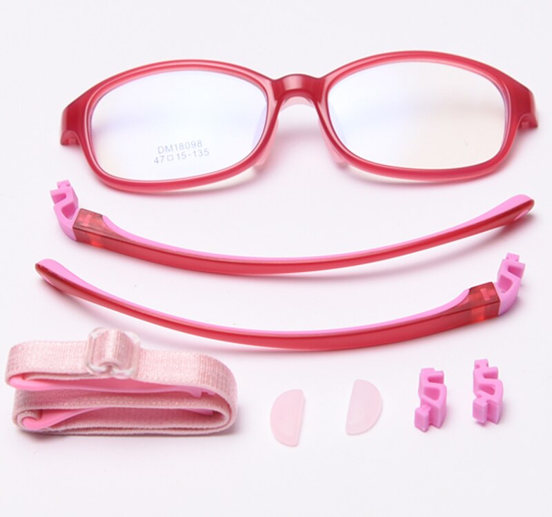 Peekaboo children square eyewear tr90 frame pink black girl optical glasses frame kids boy clear lens ultralight anti blue: rose pink frame