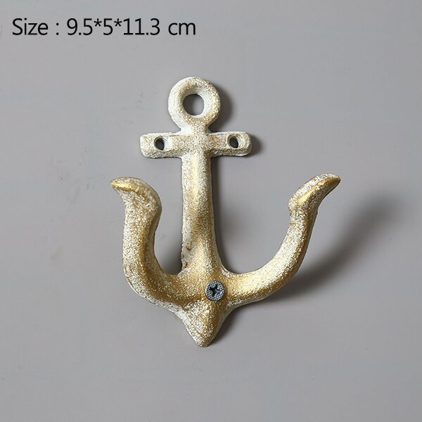 Anchor Model Iron Ornament Wall Hook Home Decoration Rail Door Decor Accessories Bag Hooks Furnishing Crafts Household: light yellow