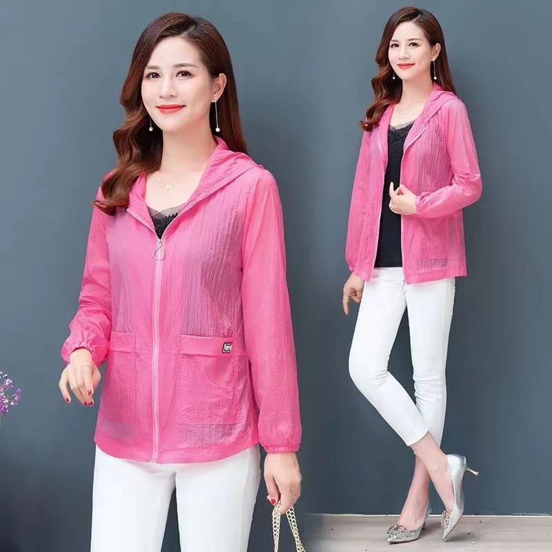 Summer Women Hooded Beach UV Jacket Female Long Sleeve Sun Protection Clothing Windbreaker Ladies Casual Thin Top