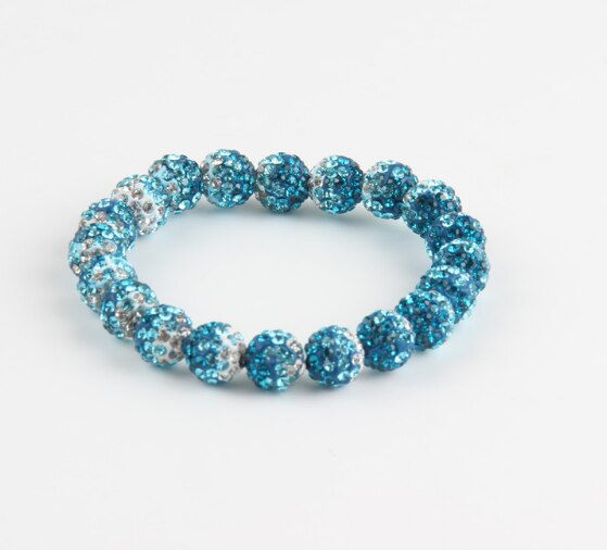 10mm 4 stks/partij j3656 mix Geleidelijke Verandering multicolor gemengde Crystal Disco Pave Ball bead Armbanden Armbanden voor mannen vrouwen: 6