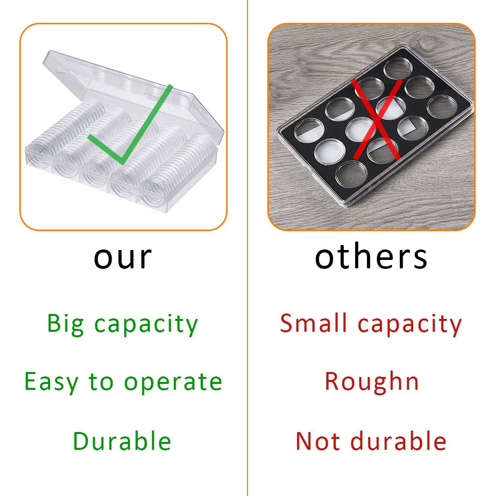 100 Stks/set Diameter 30Mmplastic Clear Capsule Collection 16/20/25/27/30/38/46 Coin opbergdoos Ambachten Containers Opslag