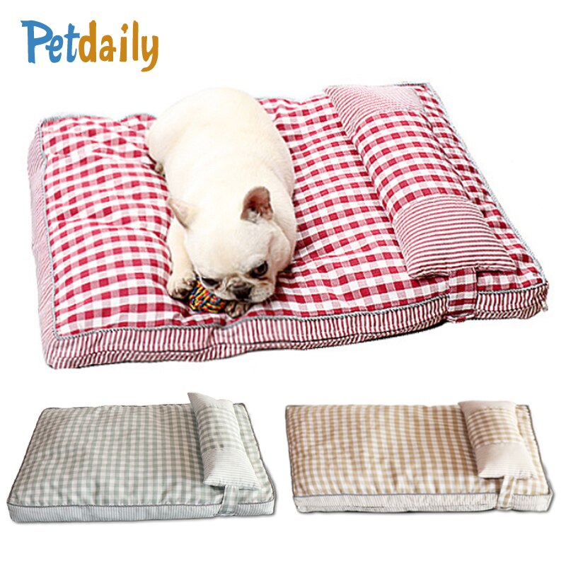 Hundeseng til små / mellemstore / store hunde, komfort hundesofa med pude og aftageligt vaskbart betræk, hundemadras, hundekassemåtte / -pude