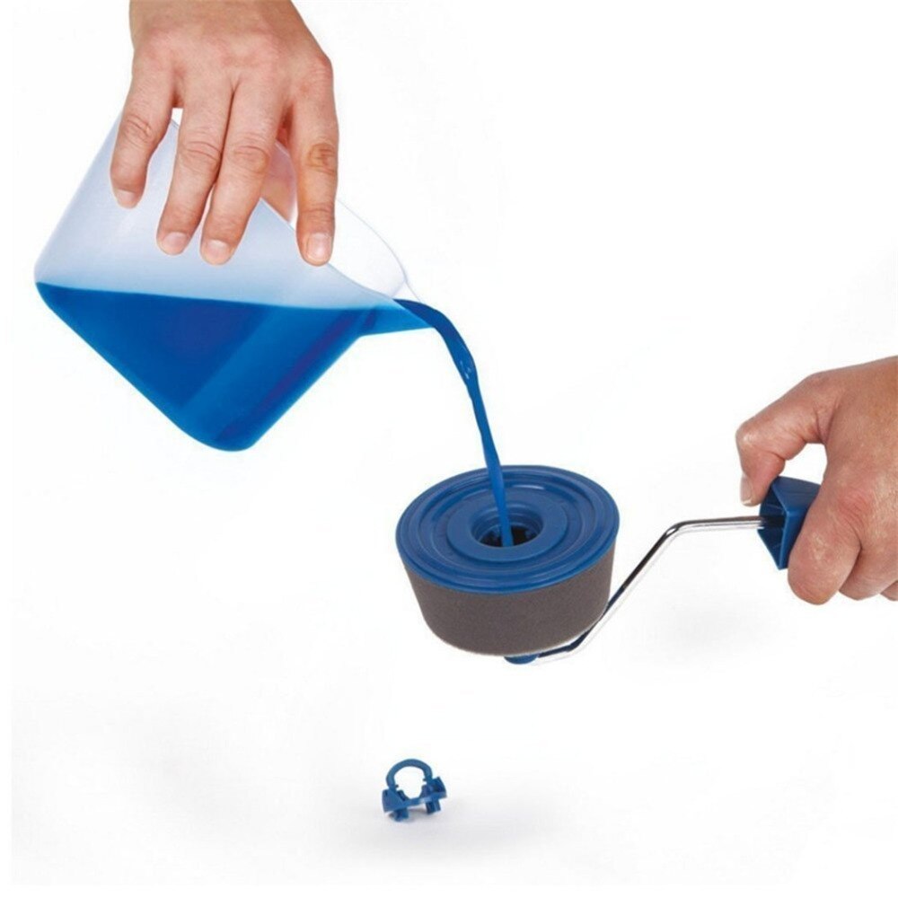 Paint Runner Pro Roller Brush Handle Tool Flocked Edger Office Room Wall Painting Home Garden Tool Roller Paint Brush Set