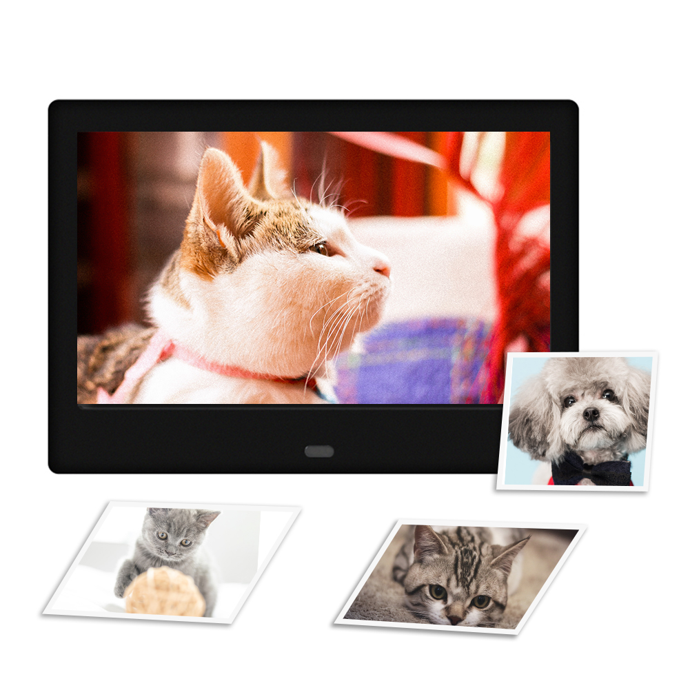 Cyfrowa Ramka na Zdjęcia 7" HD LED - Obsługa USB/MMC/SD/MS - 800x480 - Odtwarzacz MP3/Wideo - Budzik z Pilotem