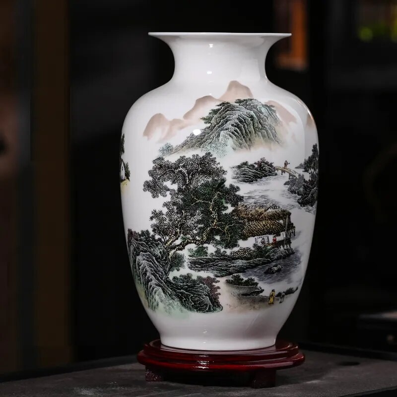 Bone China Flower Vase, Home Decor, Chinese Tradition Vases for Flowers, Ceramic Vase Decoration Home, Living Room
