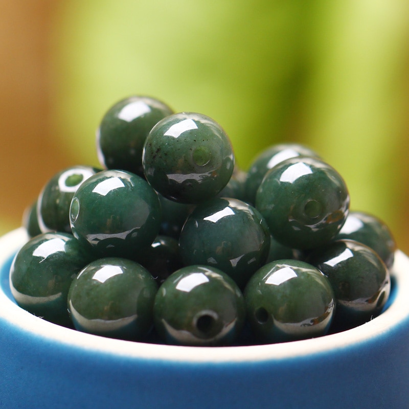 10pc naturlige youqing smaragd perler armbånd vedhæng diy tilbehør armbånd charme smykker håndskåret held amulet