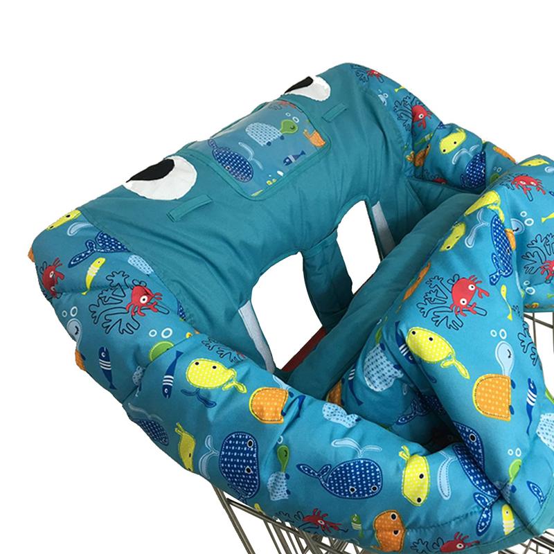 3-in-1 Child Cushion Trolley Game Pad Dining Chair Cushion Infant Cute Cartoon Foldable Baby Shopping Cart Baby Seat