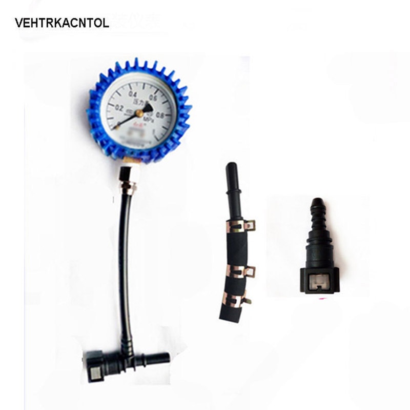 VEHTRKACNTOL Motorcycle Car Fuel Pressure Gauge Car Gasoline Inject Pressure Meter Tester + Fast Connector