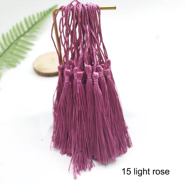 100 Uds 13cm borla Vertical flecos de seda costura Bang Trim para cortina decoración del hogar: Rojo