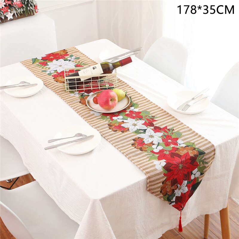 Kerst Tafel Decoraties Kerst Tafelloper Met Kwastje Kerst Stoffen Mat Tafelkleed Kerst Decoraties Voor Huis