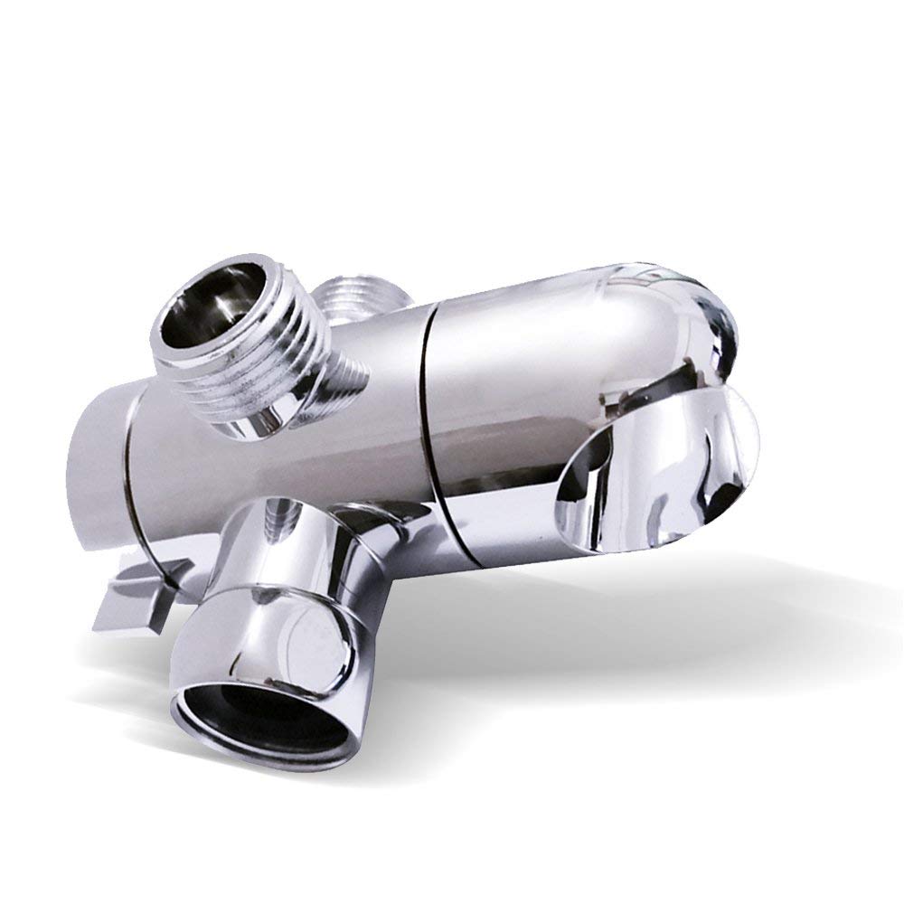 3 Way Shower Diverter Valve Mount G1/2 Universal Handheld Shower Arm Diverter Splitter with Shower Head Holder