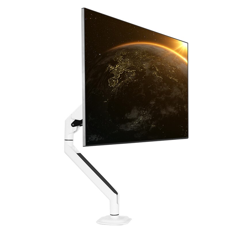 17-32&quot; Aluminum Height Adjustable Soporte Monitor Holder Desk Stand Single Arm Gas Spring Suporte Monitor Mount Bracket PC M3: white