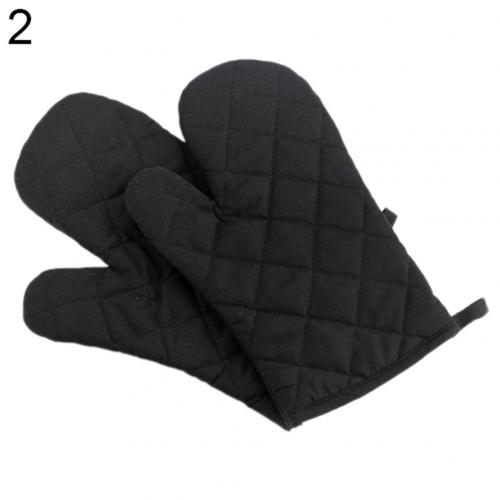Guanto da forno professionale in cotone resistente al calore protettore da cucina supporto per pentole guanto da cucina forniture da forno: Black