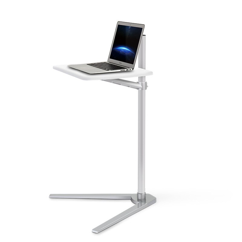 Soporte de suelo para ordenador 3 en 1, multifunción, UP-8T, para todos los portátiles/tabletas/Smartphone, altura/ángulo ajustable, con bandeja para ratón: UP-8T-WHITE