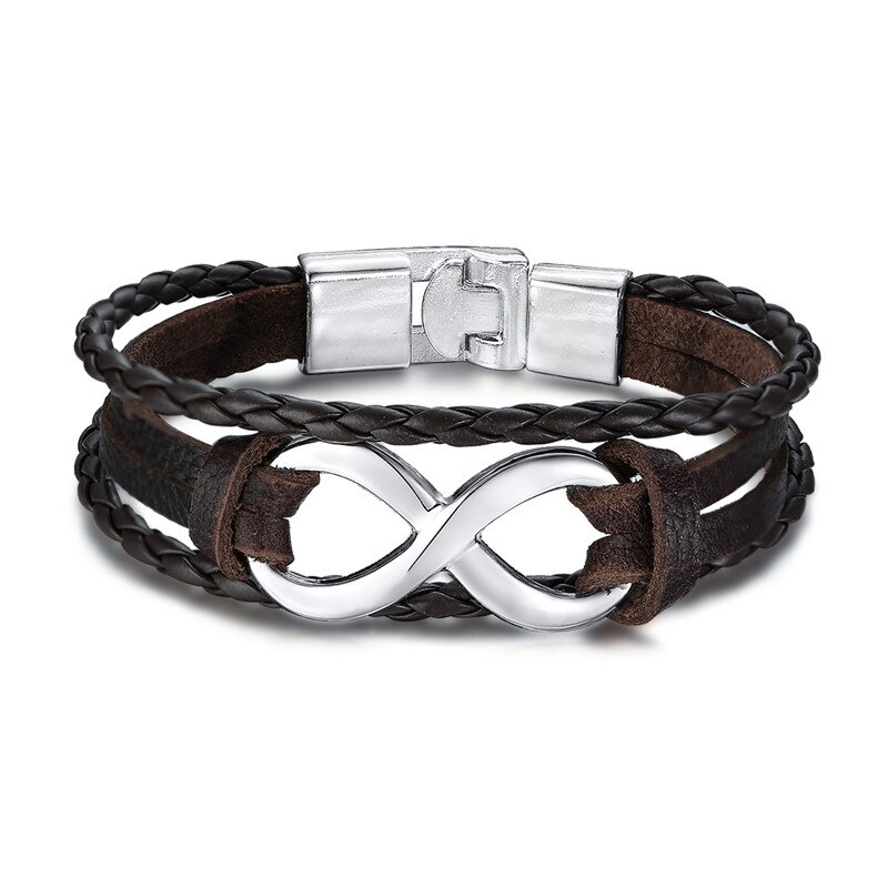 ZORCVENS 2022 Neue Jahrgang rüder Charme Armbinde für Männer Multi-schicht Leder Seil Armbänder Armreifen: 83216
