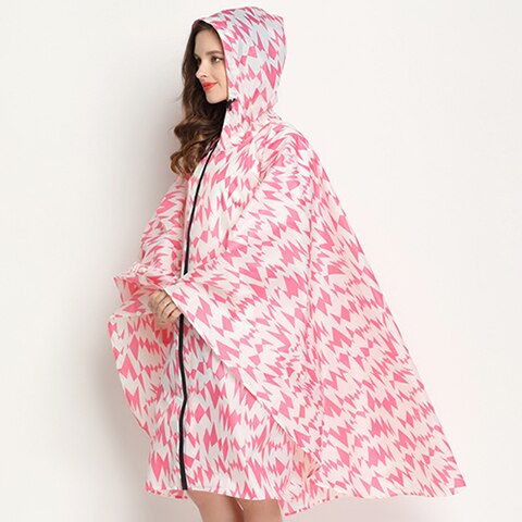 Poncho impermeable para la lluvia para mujer, capa impermeable portátil con capucha y cremallera, para senderismo, turismo y ciclismo: red lightning / XL