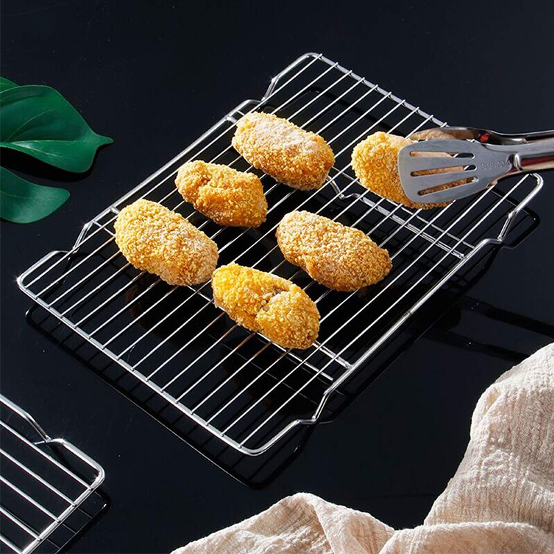 Stainless Steel Baking Sheet Cookie Pan With Cooling Rack Metal Bakery Quarter Sheet Pan Nonstick Jelly Roll Pan For Oven 110