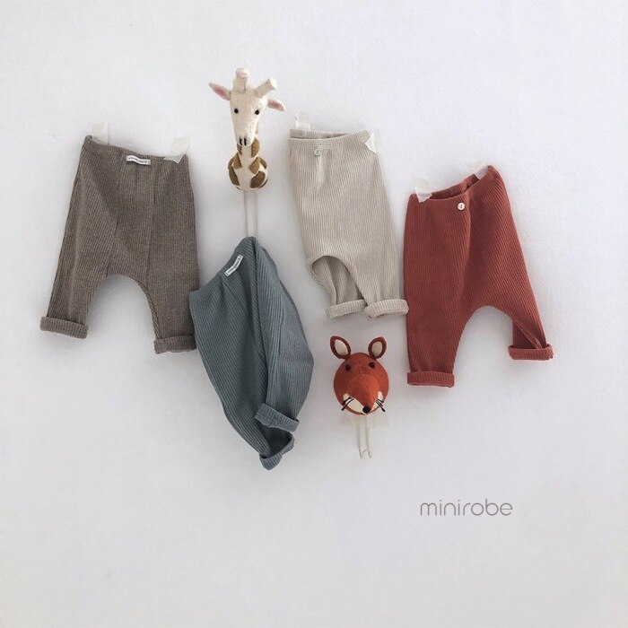 Leggings do bebê do algodão do outono simples todo o jogo infantil pp calças para o menino da criança com nervuras leggings da menina do bebê calças casuais