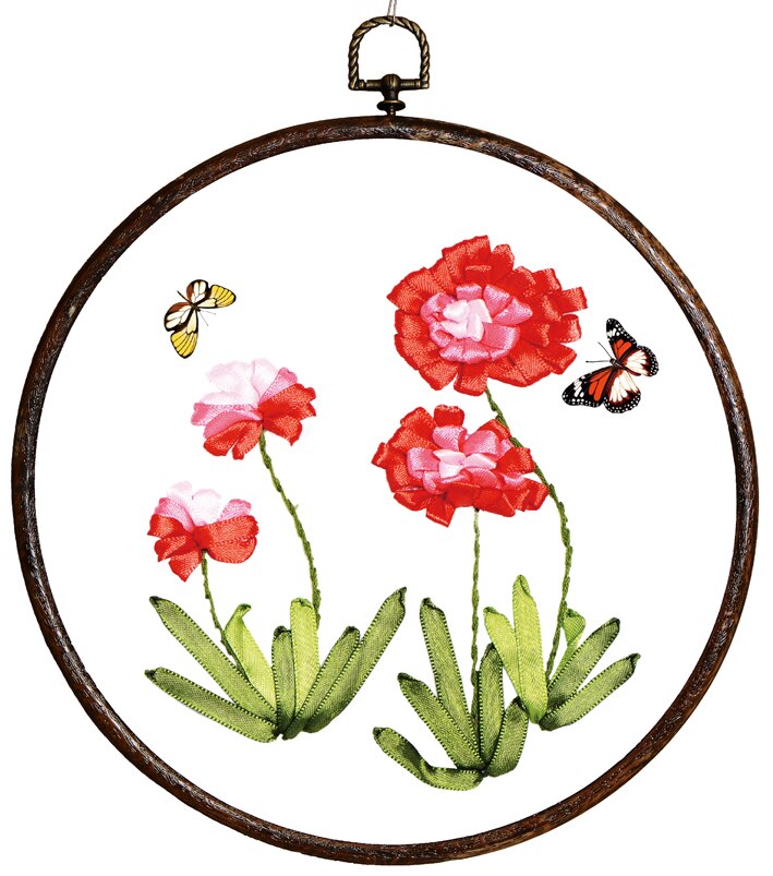 30 x 30cm blomster båndbroderisæt pletmalesæt håndværkssæt diy håndlavet håndarbejde kunst boligindretning: Blomster 10