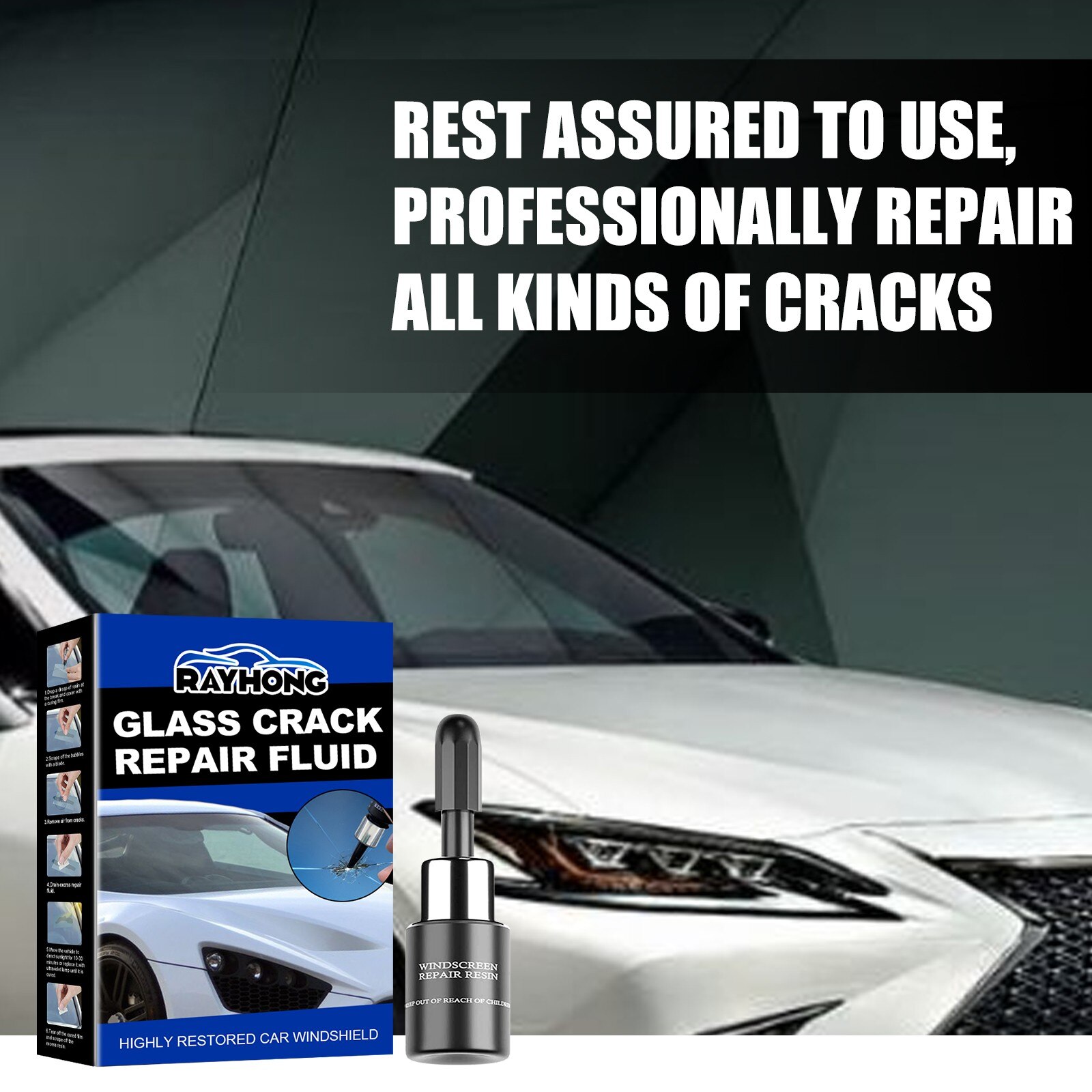 Car Windshield Repair Kit Repair Windshield Fragments And Cracks 3ml Fast Safe Repairing Repair Fluid