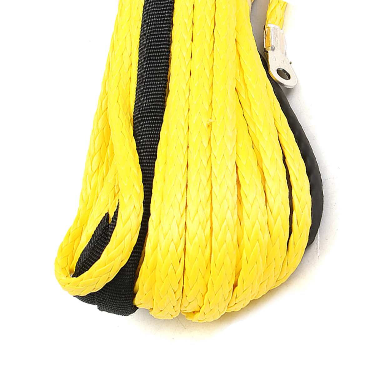 15m 5500lbs Winch Rope String Line Cable with Sheath Gray Synthetic Towing Rope Car Wash Maintenance String for ATV UTV Off-Road