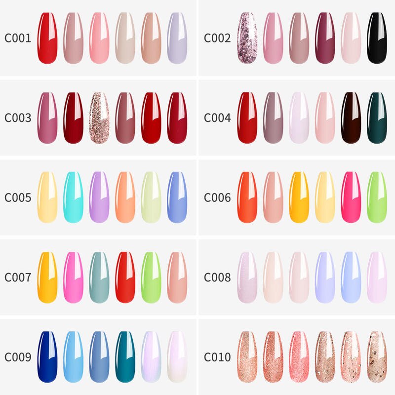Elite99 6Pcs/Set 10ML Lavender Gel Nail Polish Kit Soak Off UV LED Luminous Rose Gold Semi-permanent Enamel Nail Manicure Set