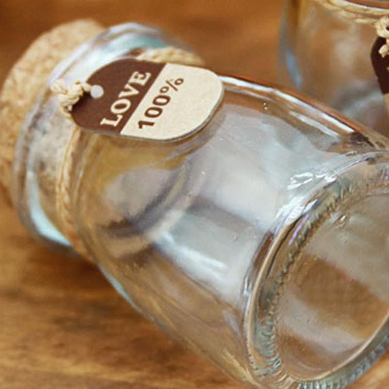 10pcs 100ml Glass Jars with Cork Lids DIY Wishing Bottle Wedding Favors Apothecary Jars Honey Pot Bottles Pudding Glass Bottle w