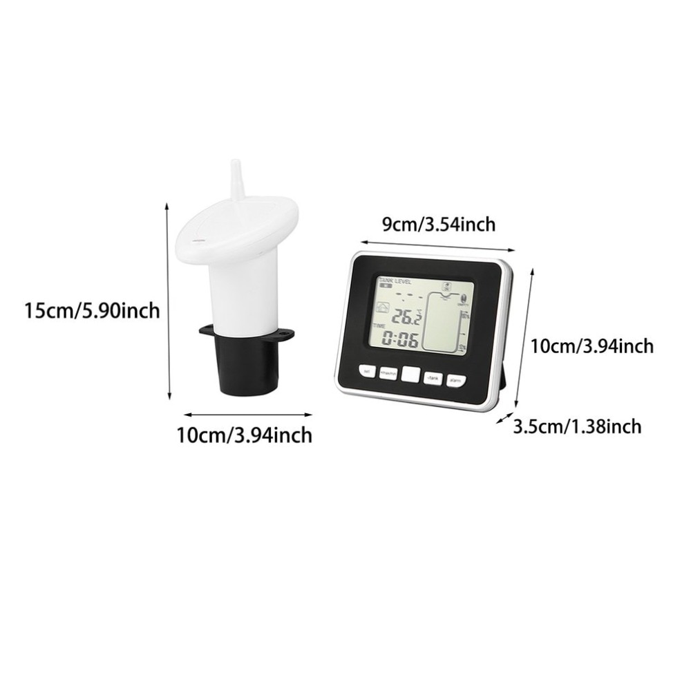 Ultrasonic Wireless Water Tank Liquid Depth Level Meter Sensor with Temperature Display with 3.3 Inch LED Display