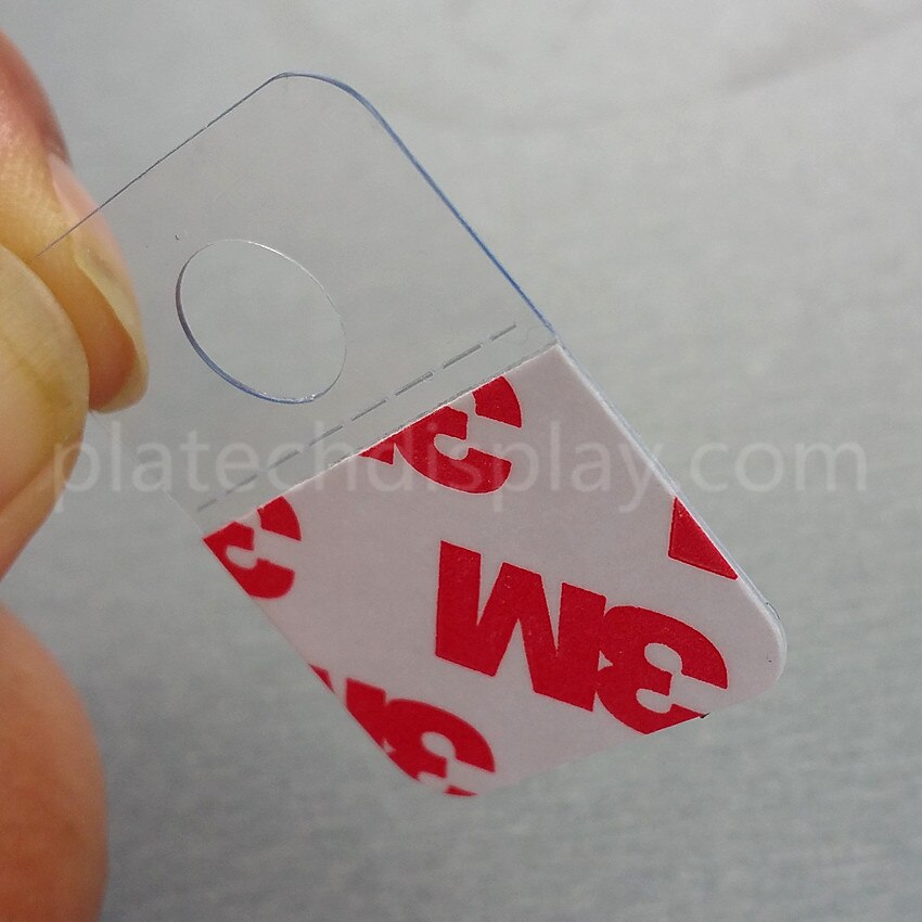 Angebot Kunststoff PVC Haustier Hängen Hängen Tab Haken auf Waren Paket Tasche KleiderbüGel Peghooks Anzeige Selbstklebende 500 stücke
