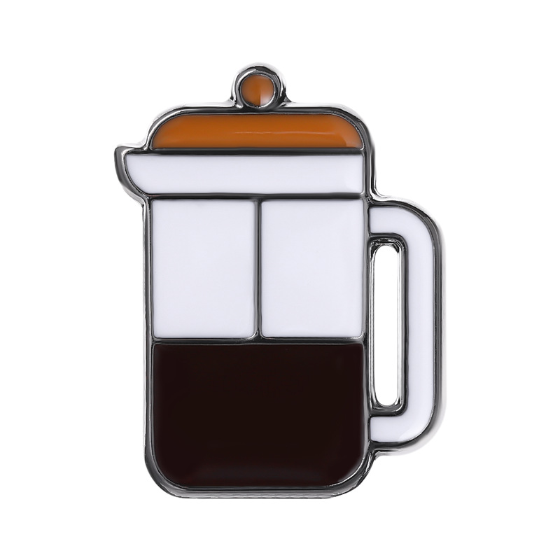 Koffieliefhebber Emaille Spelden Custom Pot Mok Beker Broches Revers Badges Creatieve Café Sieraden Cadeau Voor Barista Vrienden: Goud-kleur