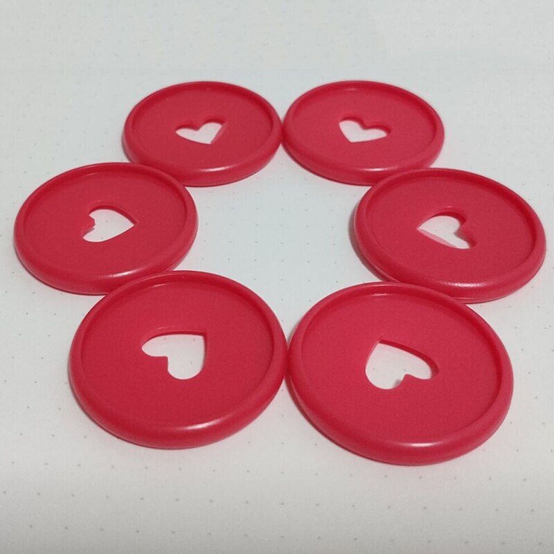 30Pc Rose Goud Notebook Binding Disc Paddestoel Gat Plastic Knop Voor Notepad Losbladige Discs Binding Ring Kantoor bindmiddel Gesp: red 35mm