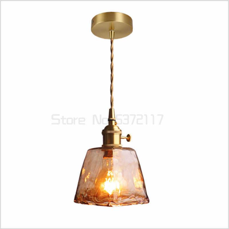 Brass glass Chandelier for the kitchen Nordic retro lighting for living room wrought iron Dining table light