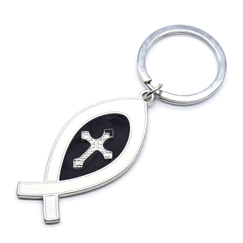 Kreuz Jesus Christus Schlüssel Schnalle Kirche Souvenirs Kurze Israel Fisch bilden Schlüssel Ring D0LD: 4