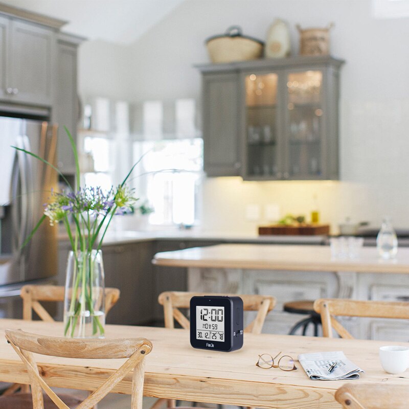 LED Wooden Alarm Clock Watch Table Voice Control Despertador Electronic Desktop DCF Radio Table Clocks