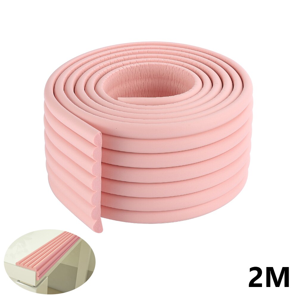 U-formede låve kant hjørnebeskyttere baby 2 måler brak bar baby hjørne beskyttelse av fortykning beskyttelsesutstyr gratis teip: Rosa flat