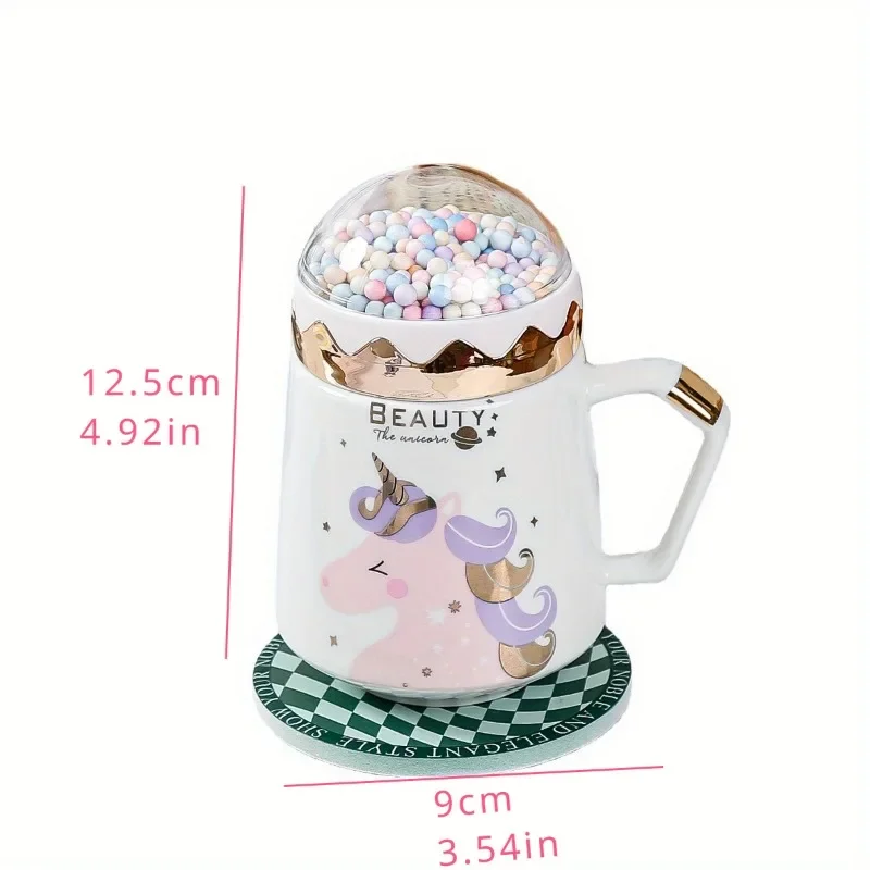 Unicorn mug ceramic coffee cup tea cup milk breakfast cup with lid