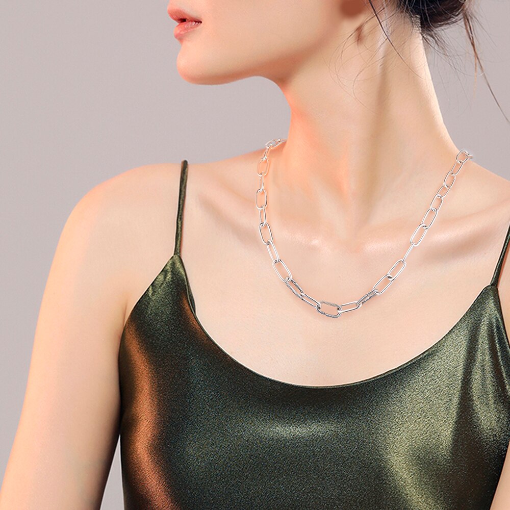 CKK Me Necklace 100 925 Sterling Silver Jewelry Me Link Necklaces for Women Men Newest