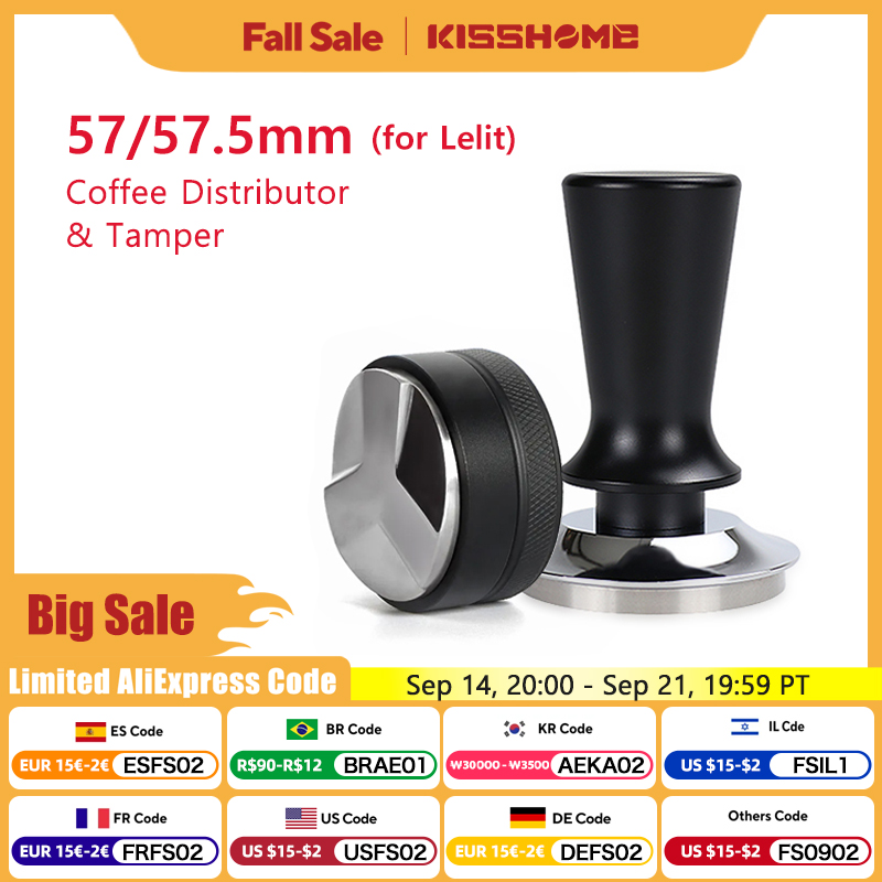Coffee Tamper 57mm 57.5mm Constant Pressure Elasticity Distributor Tools For Lelit Anna Barista Espresso Machine Accessories